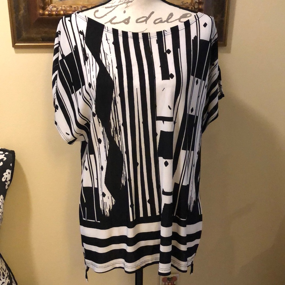 Clara Sun Woo Comfy Mesh Stretchy Abstract Print … - image 1